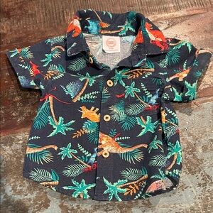 Wonder Nation Kids Tropical Adventure Shirt - Navy and Orange